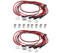 Widybord Luces de Coche RC 3-9 V, Juego de Faros para 1/5 1/8 1/10 1/12 1/14 RC Modelo de Coche Camión LED, 2 Blancos 2 Rojos 8 Mm, Accesorios