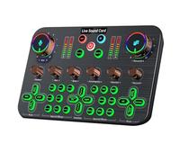 Widybord Mezclador de audio, Mezclador de audio de transmisión, Tarjeta de sonido de interfaz de audio para transmisión en vivo, grabación de podcast, PC, guitarra fácil instalación
