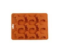 Widybord - Molde para cubitos de hielo en forma de cachorro de Dachshund de silicona, bandeja de hielo para herramientas de cocina, molde de silicona, fácil instalación, color marrón