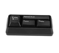 Widybord Novedad Teclado Conjunto Estacionario en Mientras Suministros Fijos de Oficina, Grapadora/Punteadora/Cepillo de Teclado/Adsorción Clips Negro