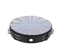 Widybord Pandereta de mano de 20,3 cm, doble sonido, reflectante, pandereta, instrumento musical para niños, KTV
