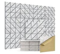 Widybord Paneles acústicos autoadhesivos, 12 unidades de 12 x 12 x 0.4 pulgadas, paneles decorativos de pared insonorizados C