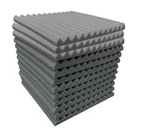Widybord Paneles de espuma acústica, 12 unidades, paneles de pared insonorizados, 30 x 30 x 5 cm, panel absorbente de sonido de alta densidad para, color negro