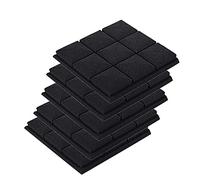 Widybord Paneles de espuma acústica, paquete de 5 azulejos de cuña de estudio de hongos de 30 x 30 x 5 cm, paneles de sonido, paneles de espuma a prueba de sonido, color negro