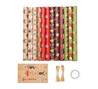 Widybord Paquete de 12 hojas de papel de regalo, para Navidad, fiesta de cumpleaños, juego de papel de regalo
