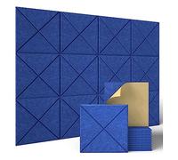 Widybord Paquete de 12 paneles acústicos con forro en X con autoadhesivos, de espuma a prueba de sonido, paneles decorativos de espuma insonorizados, azulejos de pared absorbentes de sonido para el