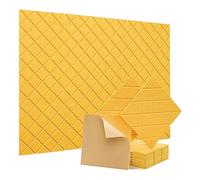 Widybord Paquete de 12 paneles autoadhesivos absorbentes de sonido de 30.5 x 30.5 x 1.0 cm para estudio de grabación, oficina, color amarillo