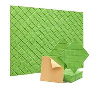 Widybord Paquete de 12 paneles autoadhesivos de espuma acústica de 12 x 12 x 0.4 pulgadas, para estudio de grabación, oficina, color verde