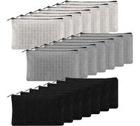 Widybord Paquete de 21 estuches con cremallera para lápices con cremallera para organizar suministros de oficina, , negro y gris
