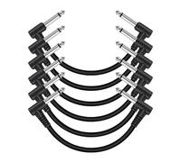 Widybord Paquete de 6 Cables de Conexión de Guitarra de 6 Pulgadas, Cable de Pedal de Guitarra Instrumento, Cables de Panel de Pedal Blindados de Ángulo Recto, Piezas De Accesorios De Guitarra