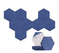 Widybord Paquete de 8 paneles acústicos hexagonales autoadhesivos, paneles absorbentes de sonido para estudios/estudios de grabación/oficinas, color azul oscuro