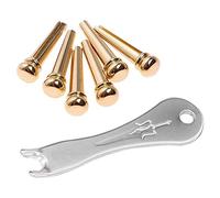 Widybord Pasadores de puente de guitarra, 6 de latón para guitarra acústica con extractor de de puente de guitarra