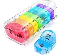 Widybord Pastillero 2 veces al día, píldora semanal AM PM con funda de 7 bolsillos diarios para contener medicamentos a base de vitaminas