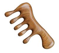 Widybord - Peine de masaje manual para el cuero cabelludo para un masaje capilar, relajación del cuero cabelludo, madera, marrón, portátil, masaje Gua Sha