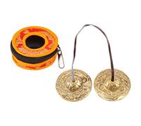 Widybord Platillos de yoga de latón, campanas de campana, estilo budista tibetano, meditación, accesorios de yoga, platillos de instrumento, C