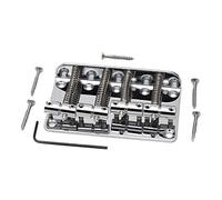 Widybord Puente de Bajo Eléctrico de Cuatro Cuerdas Suéter String Board Bajo Eléctrico Fijo Puente de Piano Puente de Cuerdas 79,5 Mm Plata