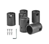 Widybord - Puntas de trampolín para postes de red, tapas de trampolín, carcasa de trampolín, tapa de pistón negro para chapa de acero plana exterior