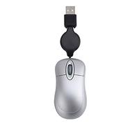 Widybord Ratón Mini USB con Cable retráctil, pequeño, 1600 dpi, óptico, Compacto, de Viaje, para 98, 2000, XP Vista Ve, Color Plateado