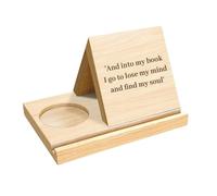 Widybord - Soporte de libro triangular de madera personalizado con soporte para taza de café, soporte de página para libro de flores de nacimiento personalizado, con fácil de instalar y utilizar