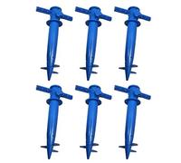Widybord - Soporte de paraguas de playa, 6 piezas, soporte de paraguas, poste de pesca, paraguas de sol, base de enchufe, accesorios de anclaje al suelo, toma de paraguas de playa, color azul