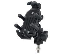 Widybord Soporte de teléfono para varilla de horquilla de motocicleta con amortiguador de vibraciones, soporte de teléfono móvil de motocicleta ajustable, con tornillo, fácil de usar, fácil de usar