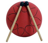 Widybord Tambor de Lengua de Acero 8 Notas 5 Pulgadas Tambor de Depósito Chakra Bolsa de Almacenamiento de percusión de Acero y Mazos (Rojo)