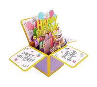 Widybord - Tarjeta de felicitación de cumpleaños de tres dimensiones, tarjeta de felicitación de cumpleaños hueca, regalo de cumpleaños para niños, 16 x 17,5 cm