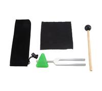 Widybord Tenedor de afinación de 528 Hz con martillo y paño de limpieza para curar chakras, sonido curativo, tenedor de afinación musical
