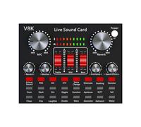 Widybord V8K Audio - Tarjeta de Sonido Externa USB con micrófono portátil y Tarjeta de Sonido de transmisión en para teléfono móvil y computadora