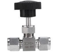Widybord Válvula de Aguja Regulable O.D 8Mm Tubo de Acero Inoxidable 304 Agido Resiste Conjunto de Tarjetas Rectas Grúa