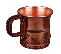 Widybord - Vaso de cerveza de leche con mango tejido, espeso, estilo Moscovita, capacidad 400 ml, taza de almuerzo, vajilla, como se indica, 1 pieza