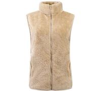 WIEAYUMEI Chaqueta de forro polar Sherpa para mujer, chaleco ligero, acogedor, sin mangas, cárdigan con cremallera y bolsillo, A-Caqui Claro, S
