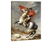 Wieco Art JLDAVID-0001-3040,Pintura al óleo de Napoleón cruzando los Alpes de Jacques-Louis David, decoración de pared, obras de arte clásicas para el hogar y la oficina