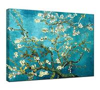 Wieco Art - Lienzo moderno con marco de flores de almendro en giclée de Van Gogh, famosas pinturas al óleo, reproducción de flores sobre lienzo, listo para colgar para decoración del dormitorio