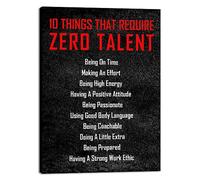 Wieco Art Póster motivacional de 10 cosas que requieren cero talento para oficina, citas positivas, póster inspirador en lienzo para aula, sala de estar, decoración del hogar