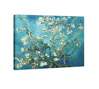 Wieco Art Van Gogh - Lienzo decorativo para pared, diseño de flores azules sobre lienzo para sala de estar, dormitorio, decoración del hogar y la oficina