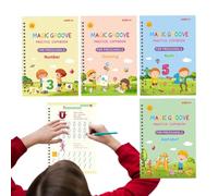 Wiederverwendbare gerillte Handschrift-Übungsbücher - Magic Copybook Set für Kinder, Lernhefte mit Rillen | Vorschul-Arbeitsbuch für frühe Bildung, Alphabet, Zahlen, Zeichnen, kreative Aktivitäten