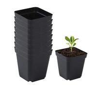Wiederverwendbare Setzlingstöpfe 50 Stück, Quadratisch, Mit Drainagelöchern Für Gemüse-, Kräuter- Oder Blumenanzucht, Robustes Material Für Gartenliebhaber, Perfekt Für Aussaat Und Anzucht