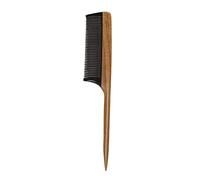 Wiedfedy Peines para el pelo - Peine de madera natural de dientes finos - Sin estática, peine de madera de corazón con dientes de cuerno negro