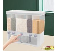 Wiefiche Dispensador de cereales de 5 rejillas, dispensador de alimentos secos, contenedor de cereales, dispensador de cereales para arroz negro, arroz amarillo, frijoles rojos, arroz