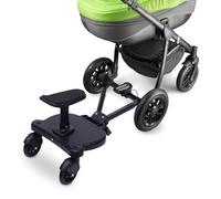 Wiefiche Tabla de paseo con asiento Kiddy Board para la mayoría de cochecitos universal, para niños de 3 a 7 años, hasta 25 kg, longitud ajustable y altura de diseño para niños que van a jugar