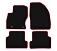 Wielganizator Alfombrillas de Coche de Terciopelo a Medida, compatibles con Ford Focus MK2 (2004-2011) en Negro y Rojo, Apto para Ford Focus MK2 (2004-2011)