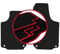 Wielganizator Alfombrillas de Coche de Terciopelo a Medida, compatibles con Opel Tigra B TwinTop, Convertible 2003-2008 Juego de 2 Piezas de Terciopelo Negro y Rojo