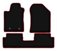 Wielganizator Alfombrillas de Coche de Terciopelo a Medida, compatibles con Toyota Corolla Verso II Minivan 2004-2009 Juego de 3 Piezas de Terciopelo Negro y Rojo