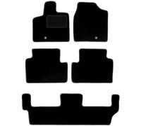 Wielganizator Alfombrillas de Coche para Lancia Voyager 7 Personas 2011-2016 - Terciopelo - Accesorios para Coche - Práctico Felpudo - 5 Piezas - Negro