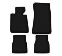 Wielganizator Alfombrillas de terciopelo aptas para BMW 3 E30 (1982 - 1994) | Calidad: Basic - Ajuste preciso, antideslizante redondo 4 piezas - Negro