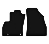 Wielganizator Alfombrillas delanteras de terciopelo aptas para Fiat Qubo (2008-2020) | Calidad: Basic - Ajuste exacto, antideslizante redondo 2 piezas - Negro