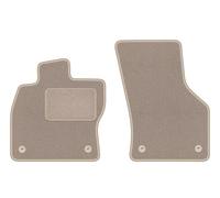 Wielganizator Alfombrillas Delanteras de Terciopelo Beige, compatibles con: Skoda Superb III (2015-2020) Combi, Alfombrillas de Alfombra de sedán Beige a Juego de 2 Unidades