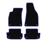 Wielganizator CARLUX-Blue Alfombrillas de Coche de moqueta compatibles con Audi A4 B7 Cabrio 2006-2008 - Juego de 4 Piezas, Negras con Ribete Azul