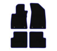 Wielganizator CARLUX-Blue Alfombrillas de Coche de moqueta compatibles con MG ZS II Crossover Desde 2022 - Juego de 4 Piezas, Negras con Ribete Azul